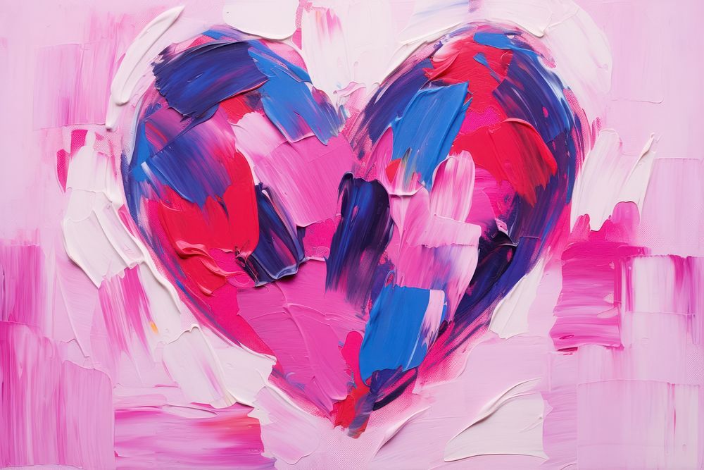 Pink heart painting backgrounds creativity.