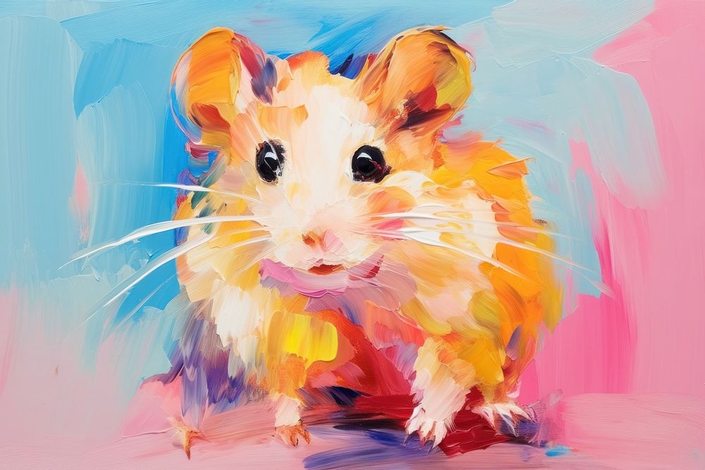 Hamster painting rodent mammal.