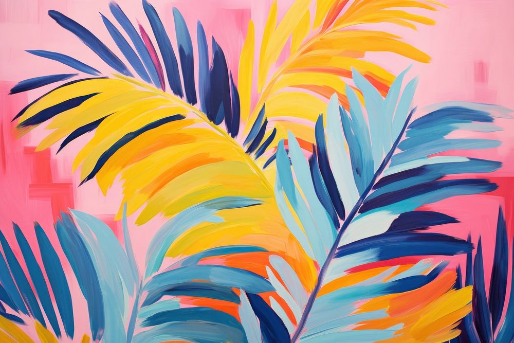 Palm leaf painting backgrounds pattern.