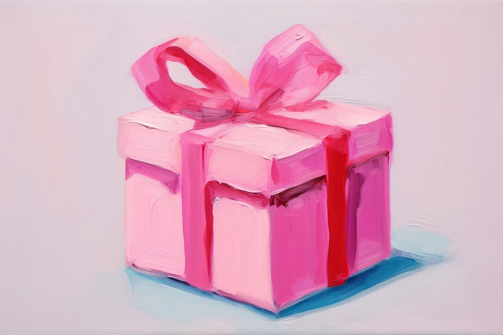 Pink birthday gift box celebration anniversary decoration.