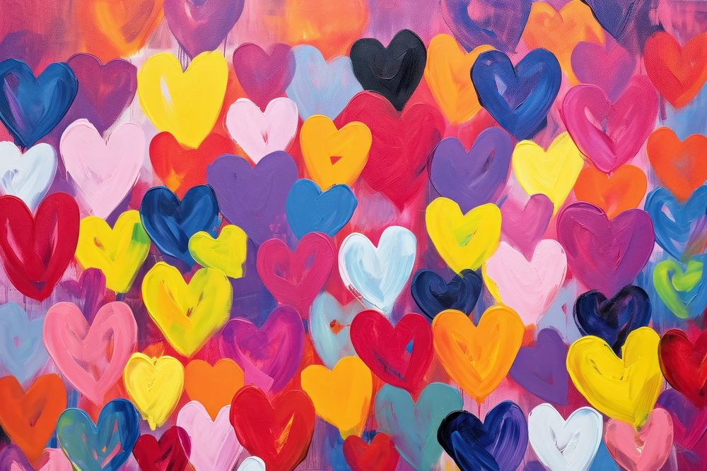 Heart backgrounds painting creativity.