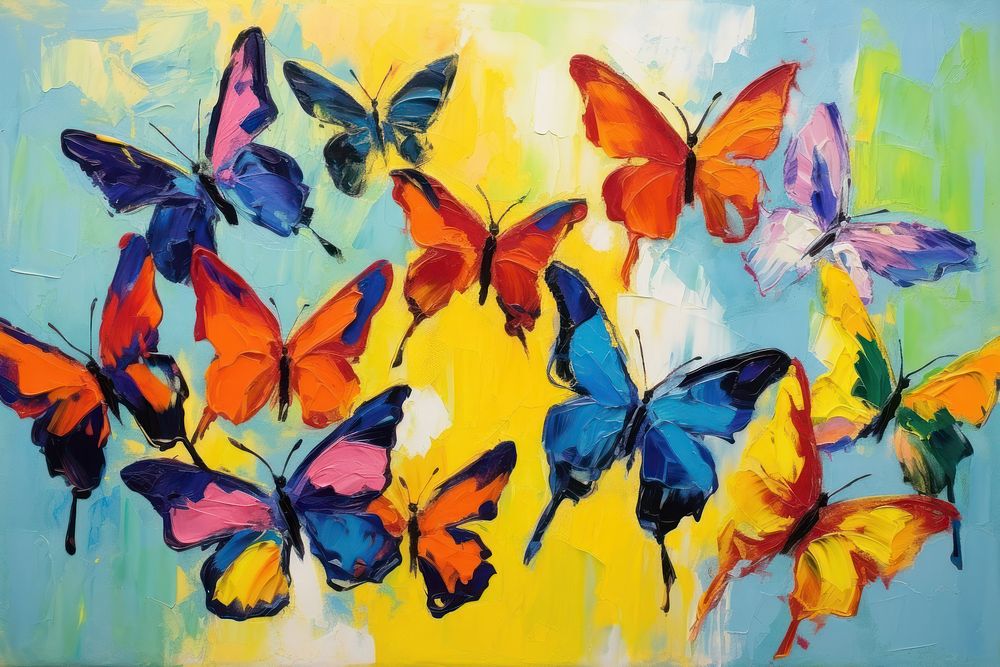 Butterflies painting backgrounds art.