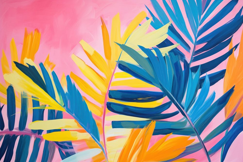 Palm leaf painting backgrounds pattern.