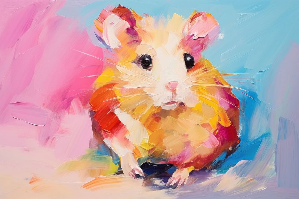 Hamster painting rodent animal.