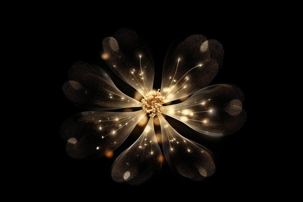 Flower shape sparkle light glitter chandelier lighting pattern.