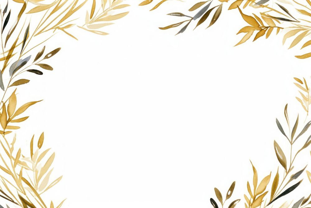 Minimal rosemary frame backgrounds pattern gold.