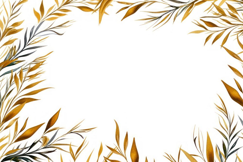 Rosemary border frame backgrounds pattern gold.