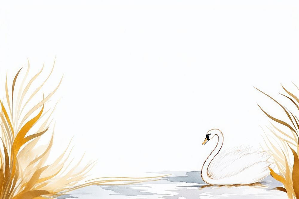 Swan frame drawing animal sketch.