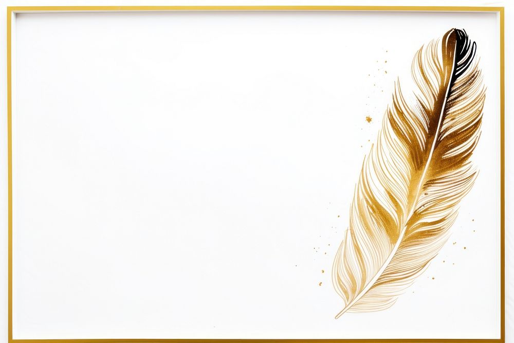 Feather border frame backgrounds gold wing.