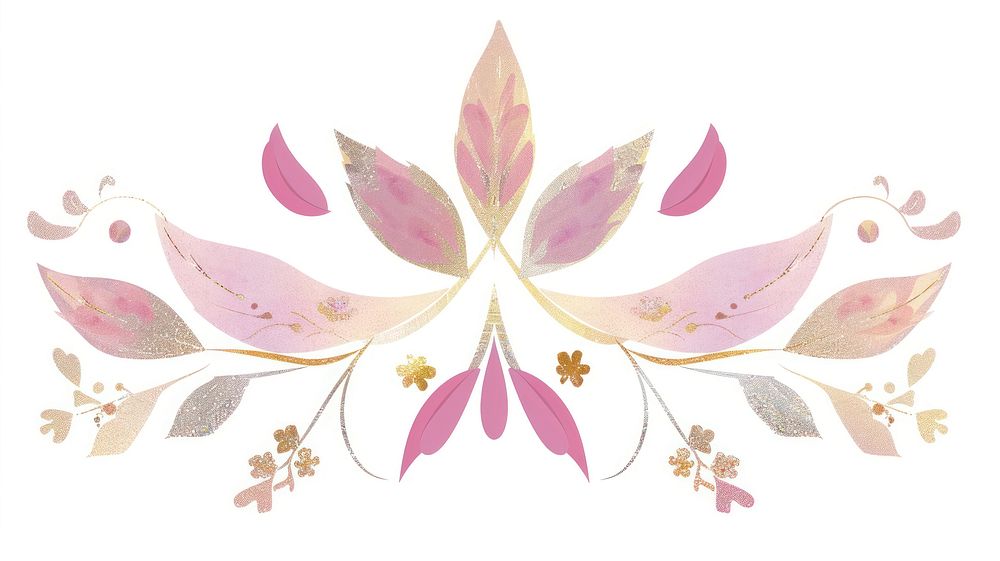 Flower divider ornament pattern pink art.