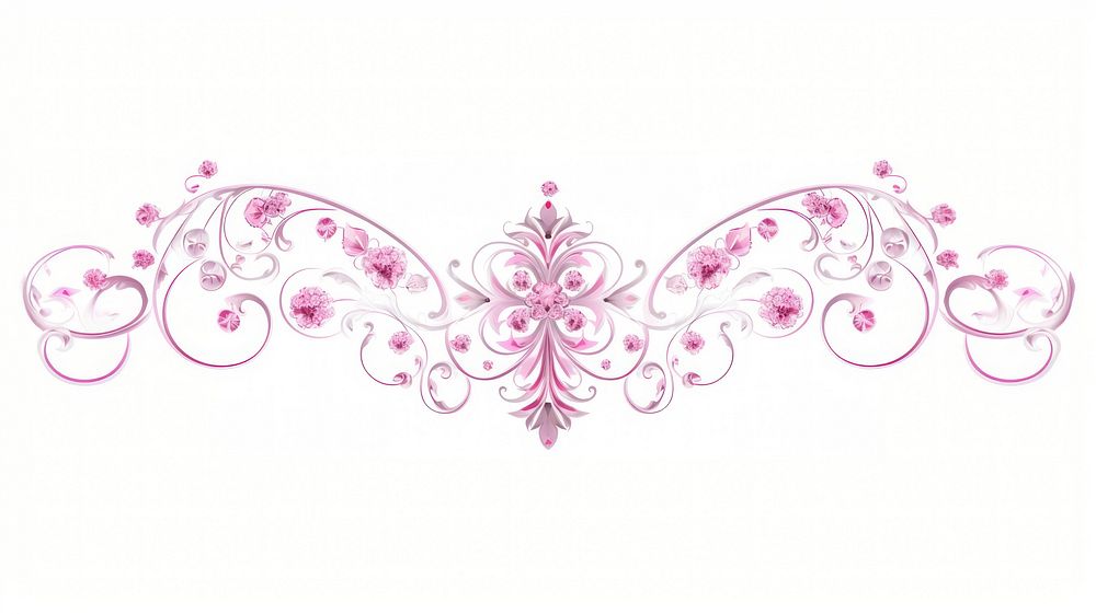 Flower divider ornament pattern pink art.