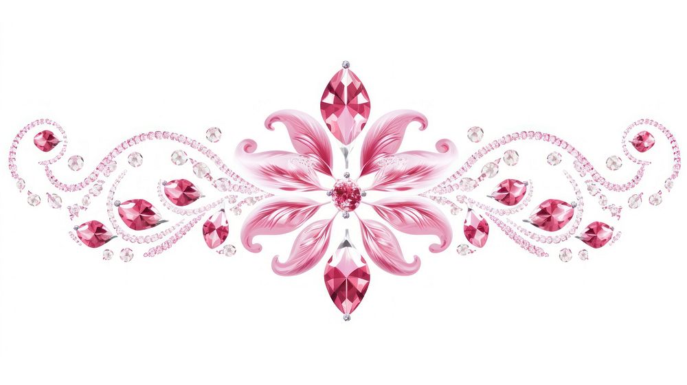 Flower divider ornament jewelry pattern pink.