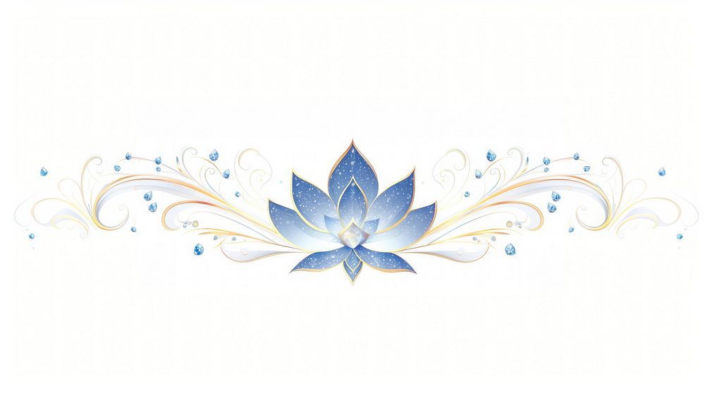 Lotus divider ornament pattern white background accessories.