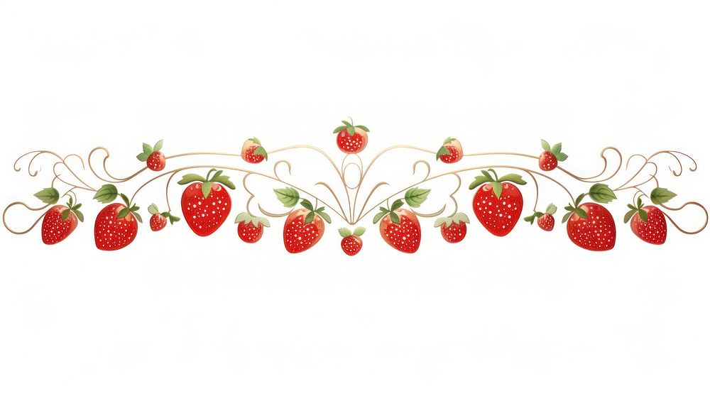 Stawberry divider ornament strawberry fruit plant.