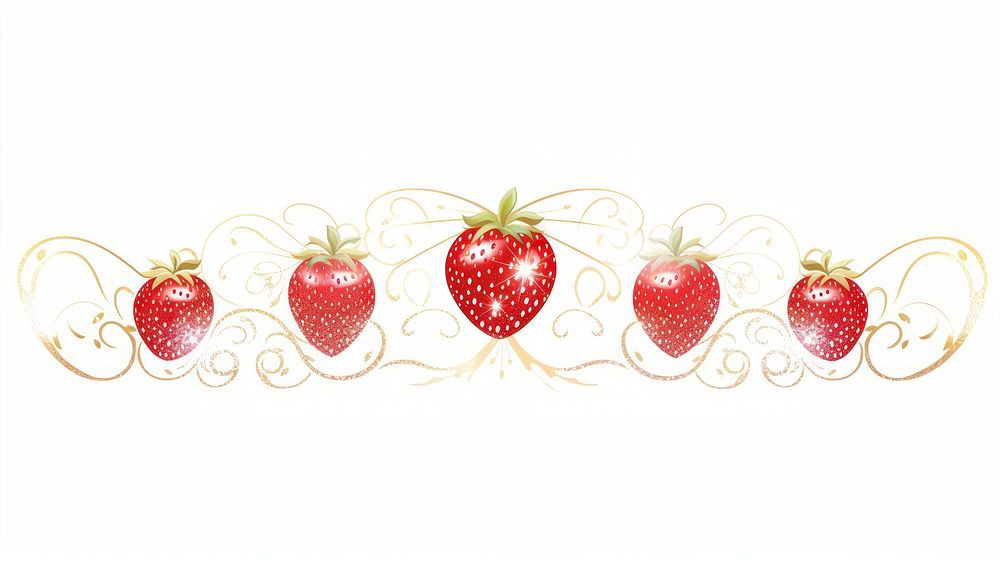 Stawberry divider ornament strawberry fruit plant.