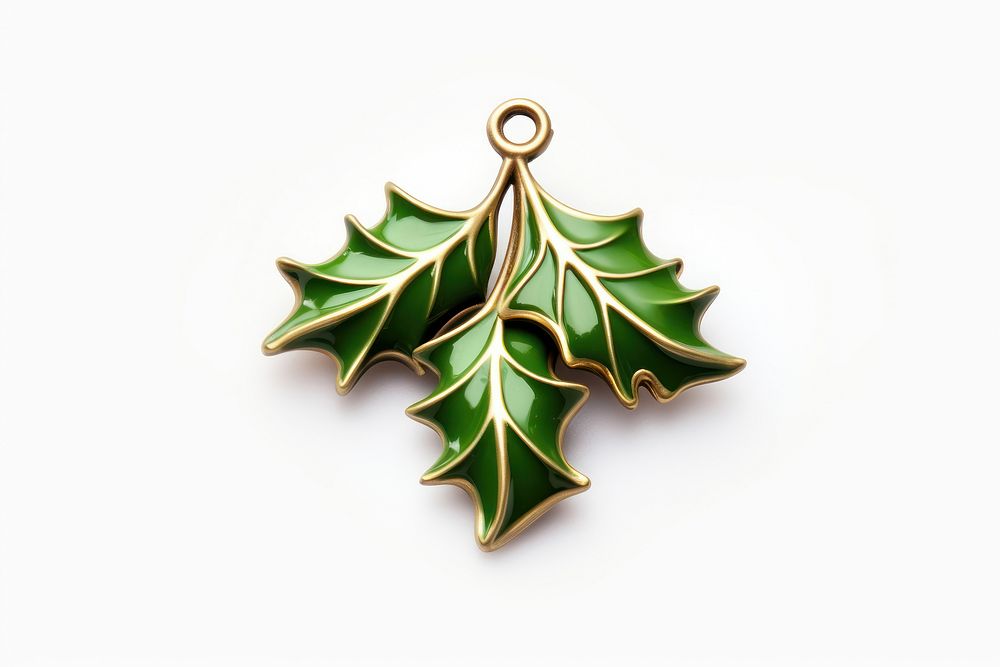 Holly leaf charm jewelry pendant plant.