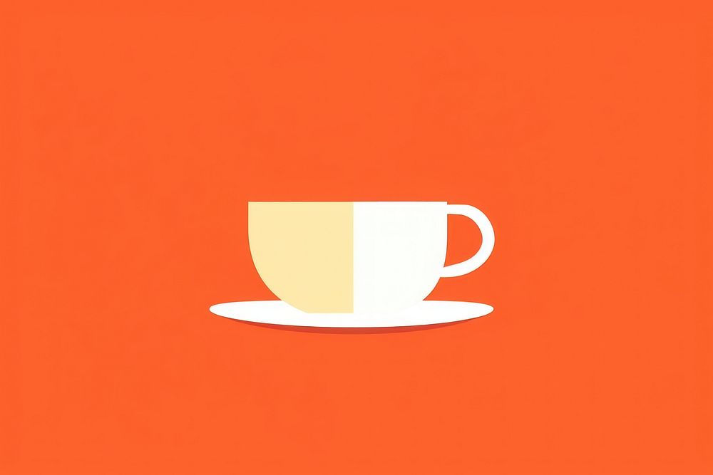 Minimal Abstract Vector illustration of a tea saucer coffee drink.