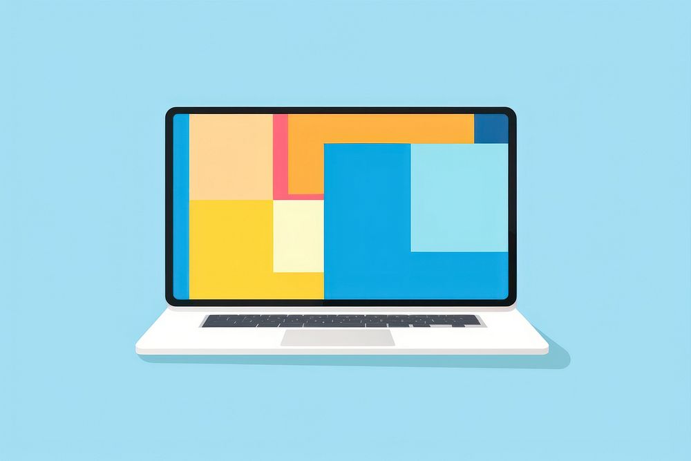 Minimal Abstract Vector illustration of a computer laptop portability electronics.
