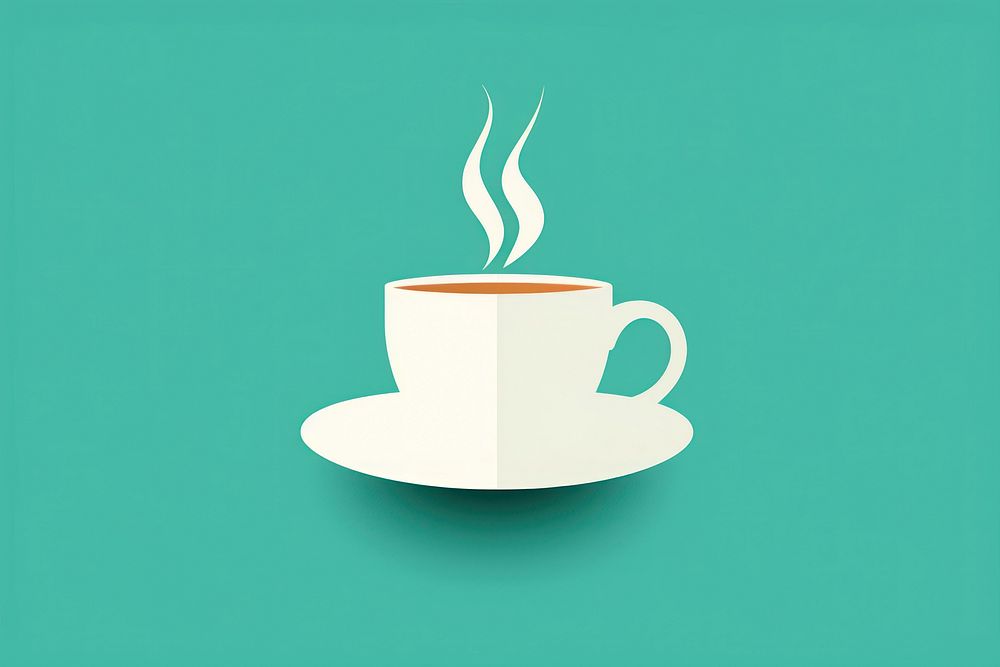 Minimal Abstract Vector illustration of a coffee saucer drink cup.