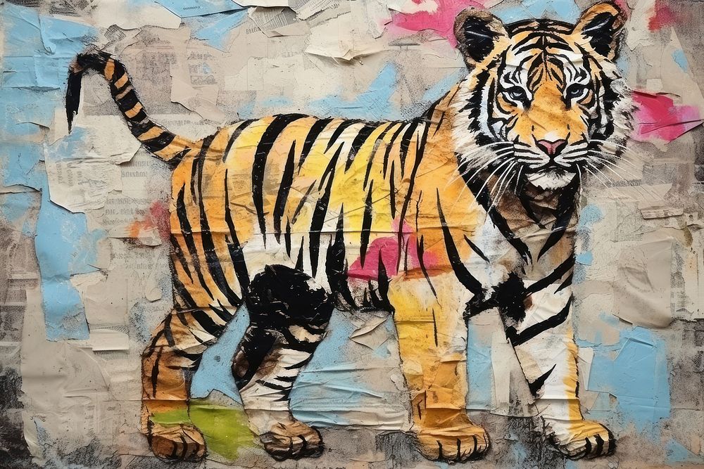 Tiger art wildlife painting.