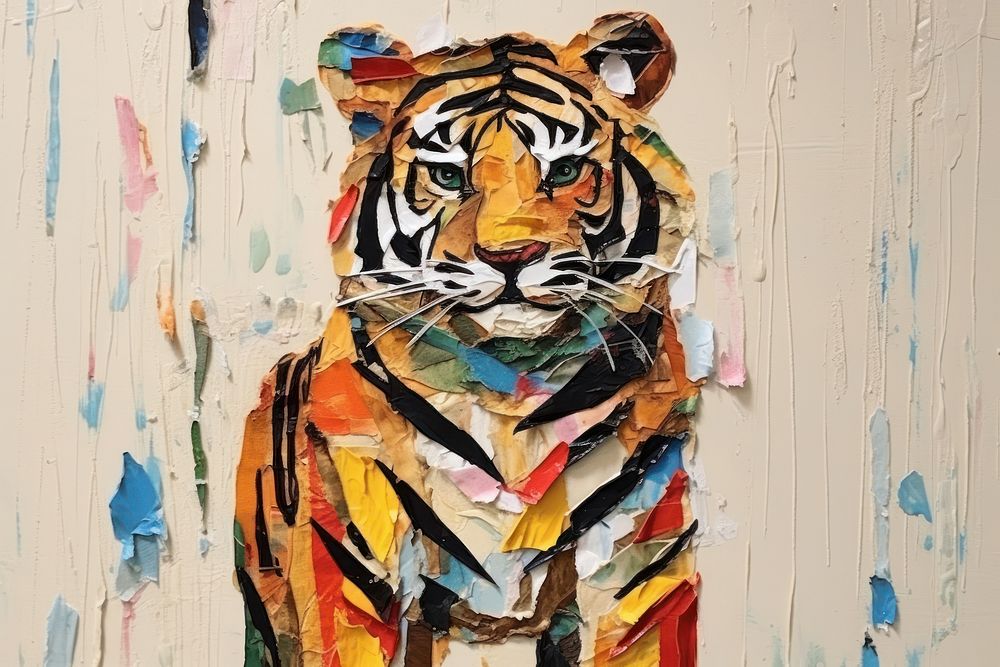 Tiger art painting craft.