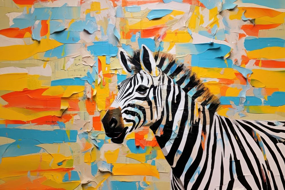 Zebra art wildlife painting.