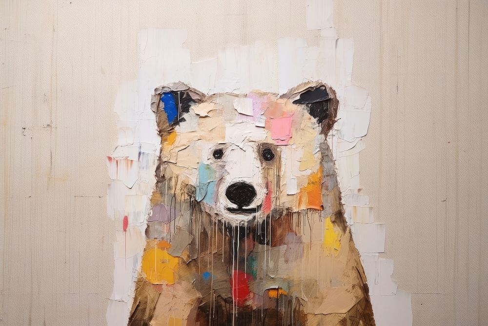 Bear art painting mammal.