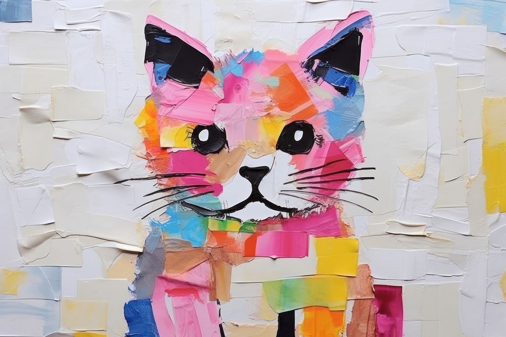 Cat art painting craft.