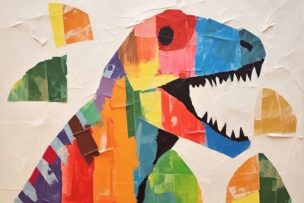 Dinosaur art painting representation.