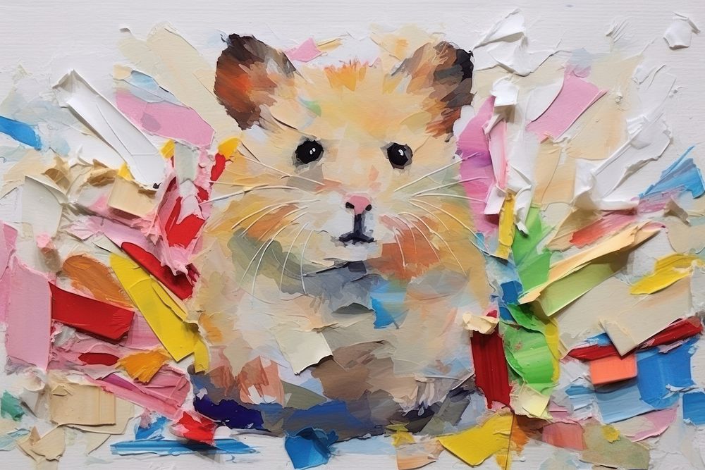 Hamster art abstract painting.
