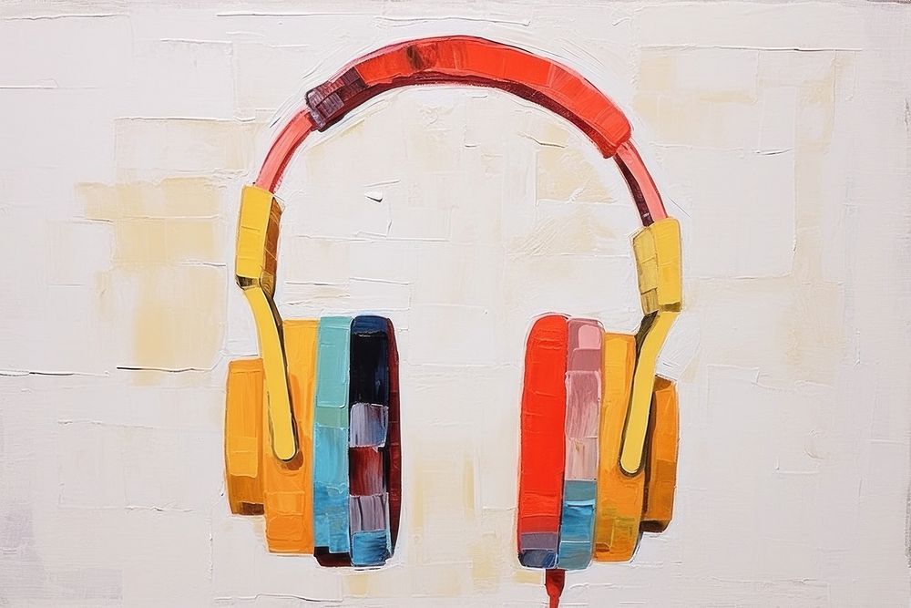 Headphones art painting electronics.