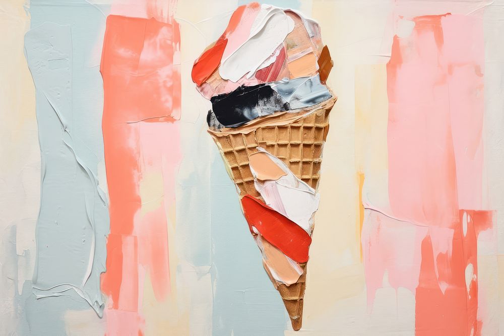 Icecream cone dessert food art.