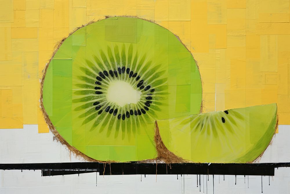 Kiwi fruit plant food art.