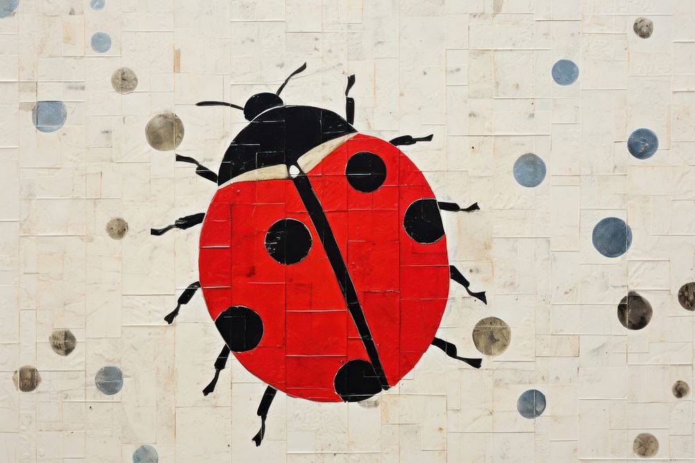 Ladybug art wall representation.