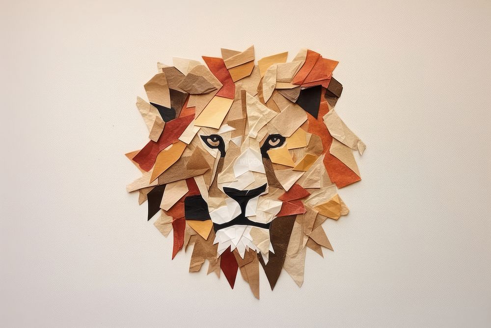 Lion art origami craft.
