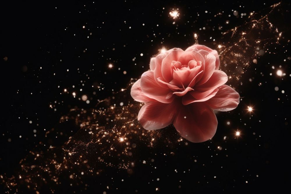 Rose sparkle light glitter fireworks outdoors flower.