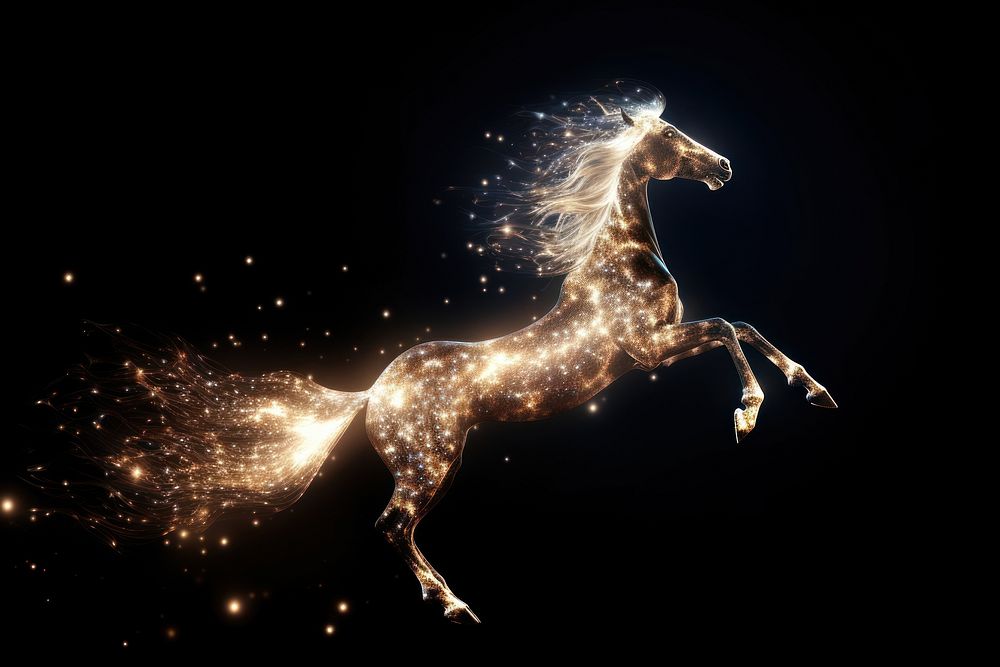 Horse running sparkle light wildlife animal mammal.