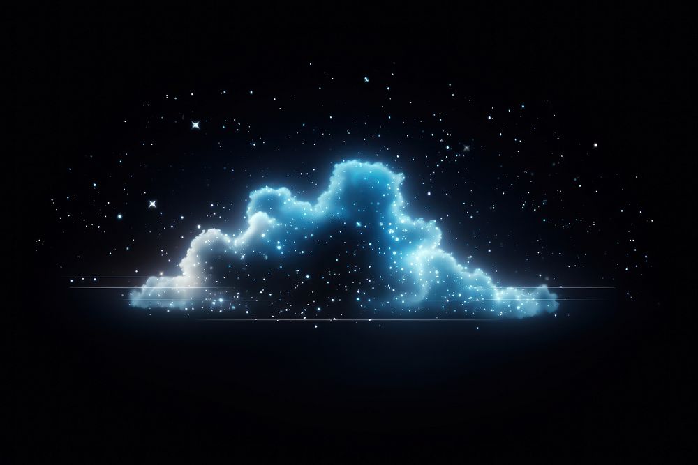 Cloud icon shape sparkle light glitter astronomy nature night.