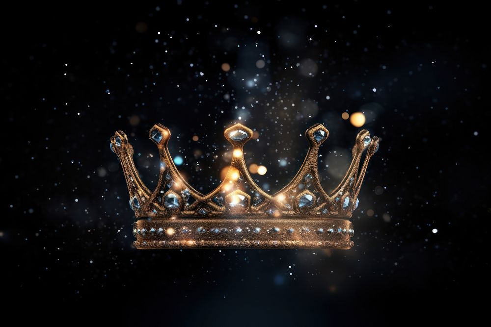 Crown sparkle light glitter gold star illuminated.