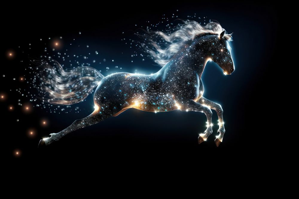 Horse running sparkle light glitter stallion animal mammal.