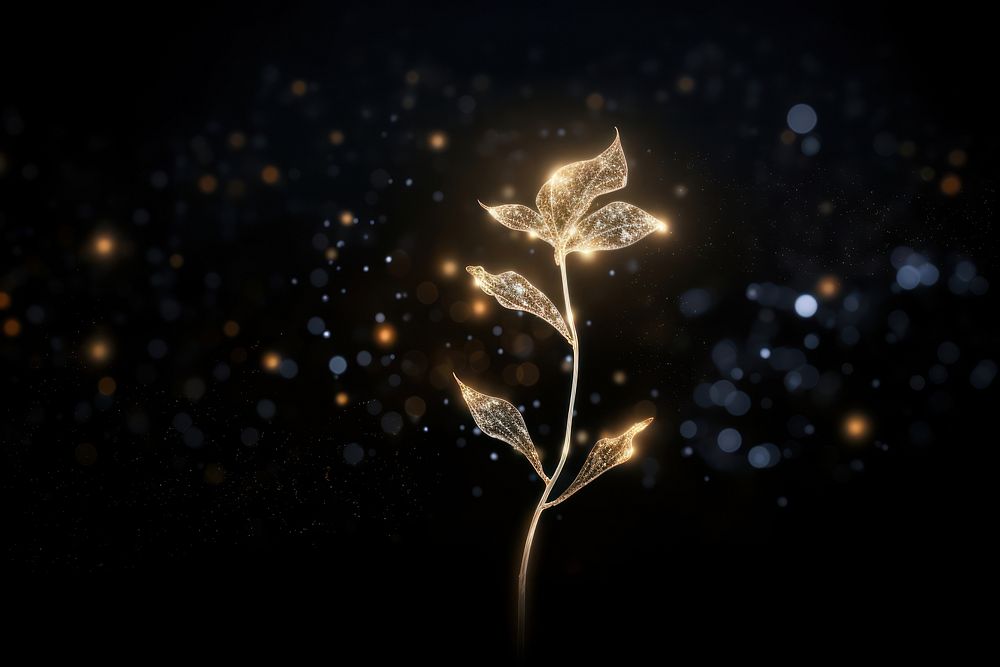 Plant shape sparkle light glitter fireworks lighting outdoors.