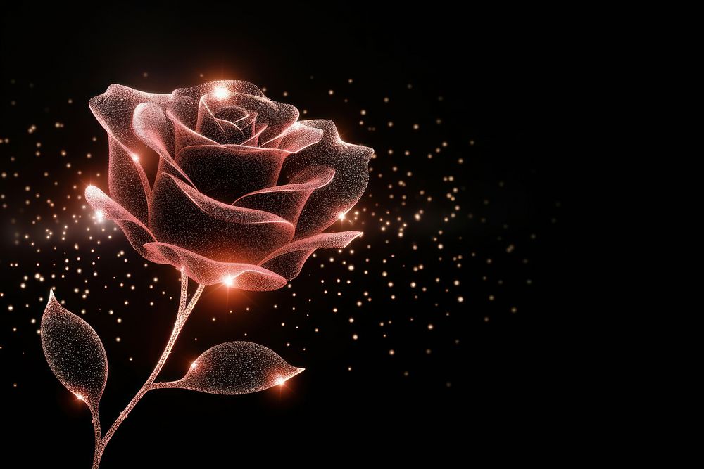 Rose sparkle light glitter fireworks pattern flower.
