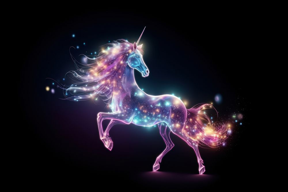 Unicorn running sparkle light glitter animal mammal horse.
