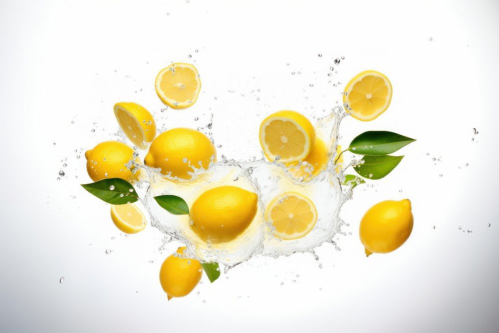 Fresh lemons fruit plant food.