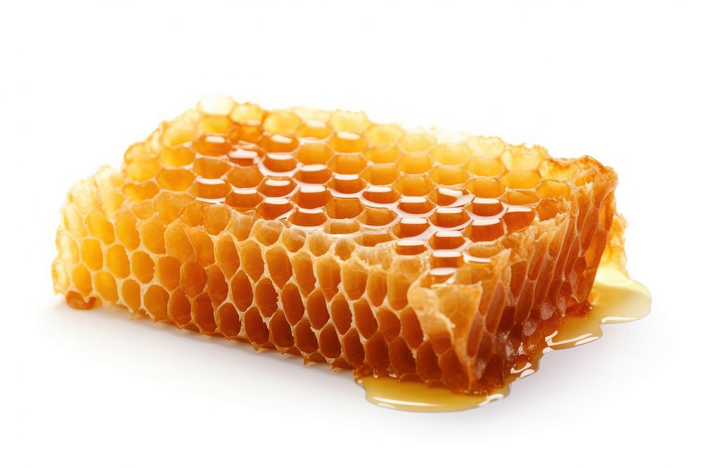 Honey comb honeycomb food white background.