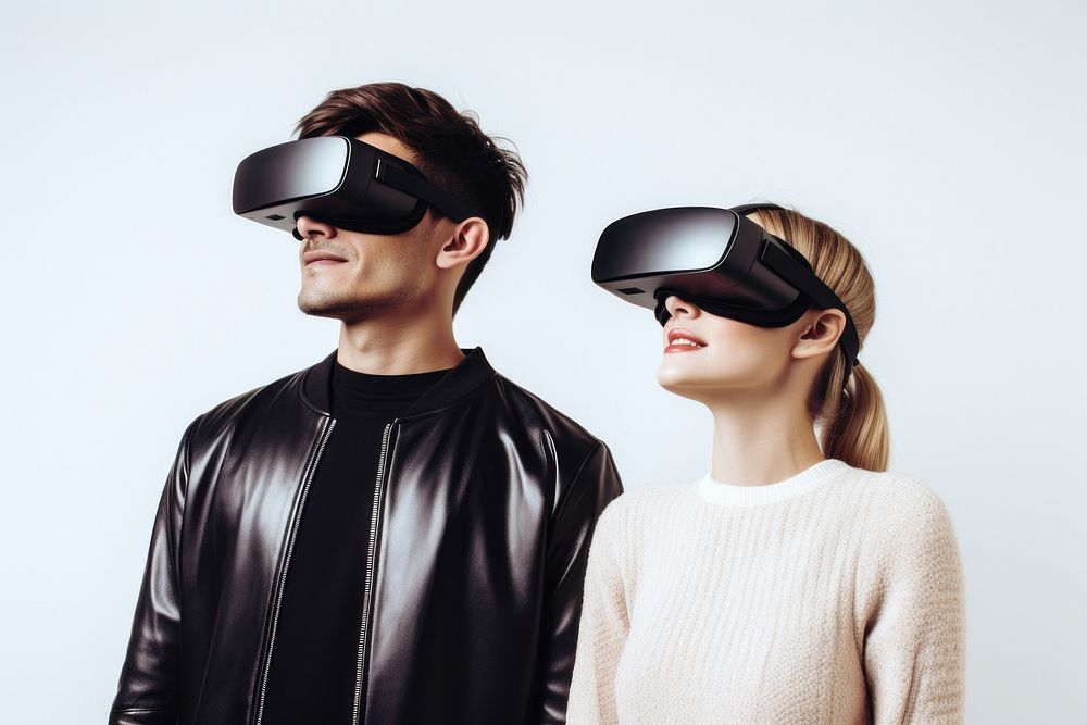 Virtual reality glasses photo togetherness accessories.