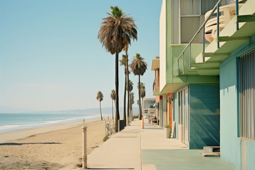 California beach street architecture outdoors building.