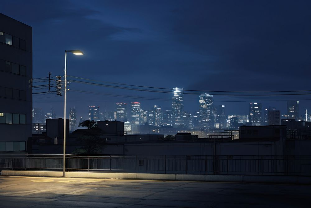 Cityscape architecture building night.