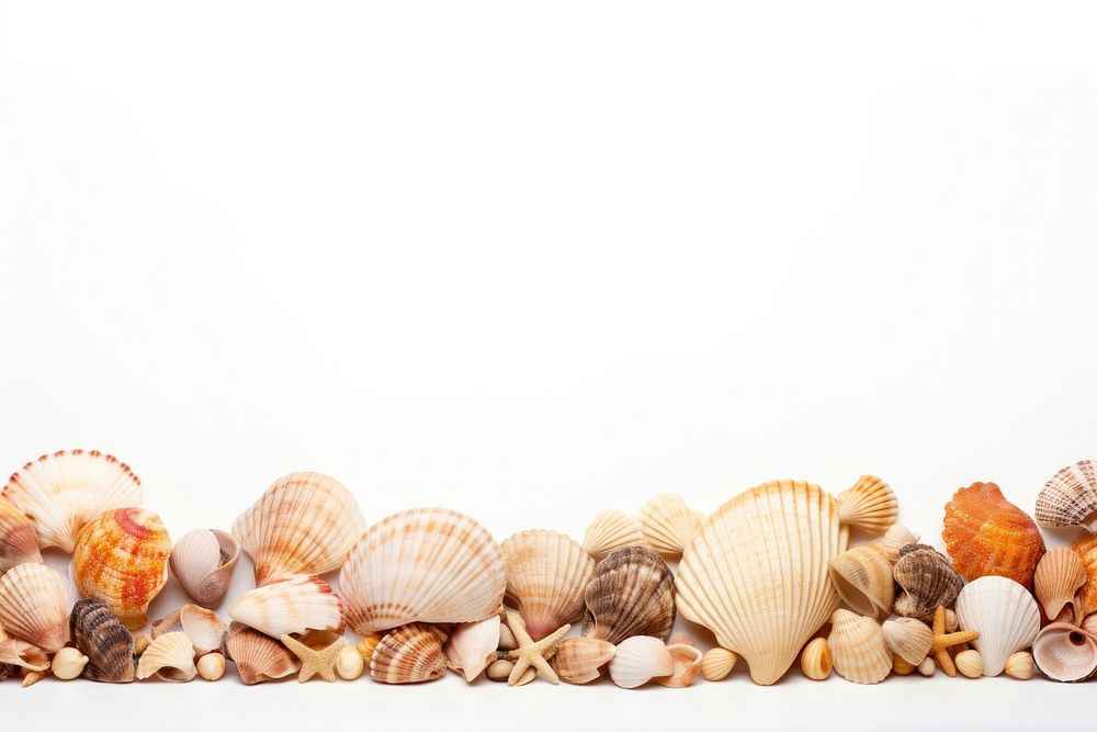 Shells border seashell clam food.