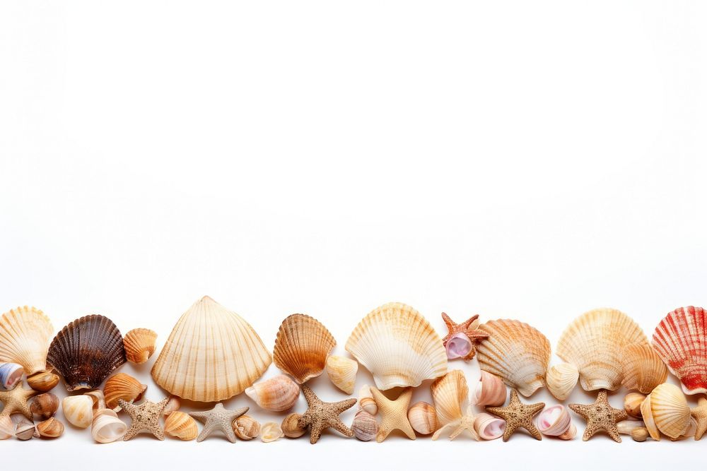 Shells border seashell nature clam.